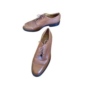Lands End Mens Brown Lace Up Oxford Dress Shoes Size 11.5 M